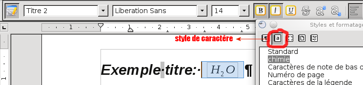 capture écran, styliste et style de caractère pour une équation dans un titre